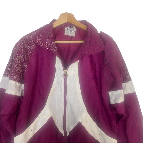 Vintage Westside Collection 80's Purple Windbreaker Jacket Women's Size Small - Picture 2 of 11
